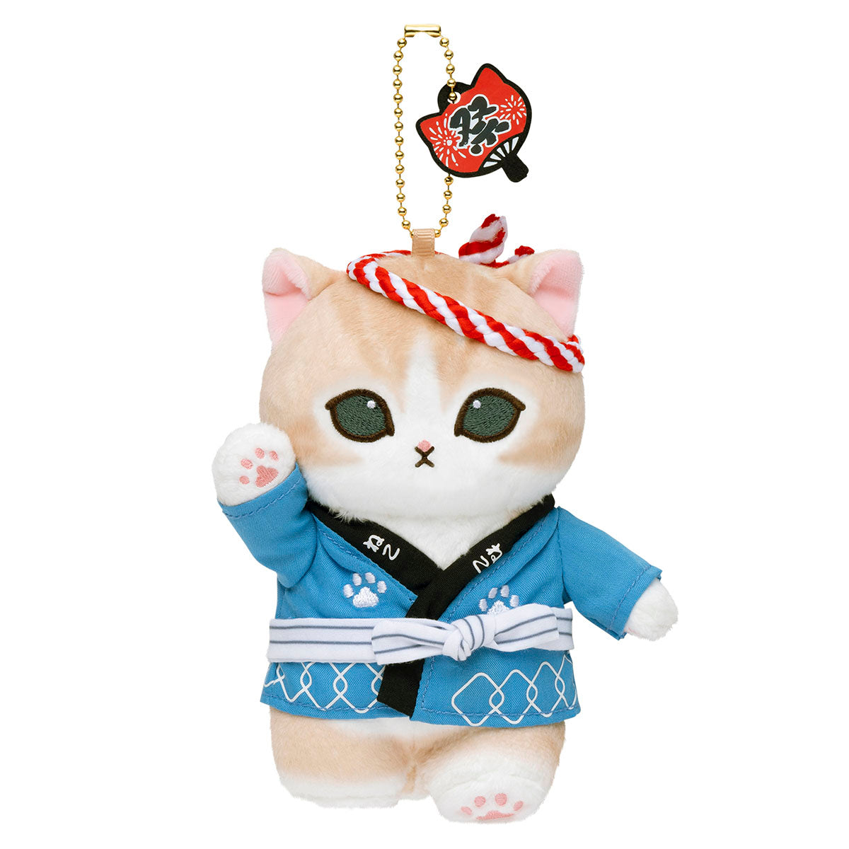 [Pre-order] mofusand Wasshoi! Festival Meow Plush Mascot - Blue Happi Coat