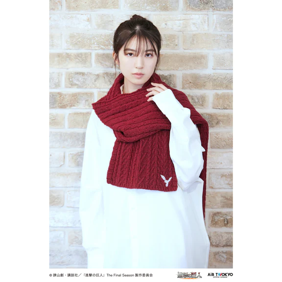 [Pre-order] "Attack on Titan The Final Season" Mikasa Motif Cashmere Scarf