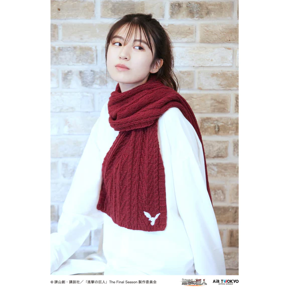 [Pre-order] "Attack on Titan The Final Season" Mikasa Motif Cashmere Scarf