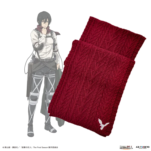 [Pre-order] "Attack on Titan The Final Season" Mikasa Motif Cashmere Scarf