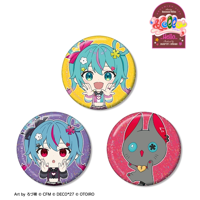[Pre-order] DecoMiku LIVE starring Hatsune Miku 『Hello』 Produced by DECO*27 / OTOIRO DecoMiku & NeenYa Art by Roduki Hologram Can Badge 3 Set