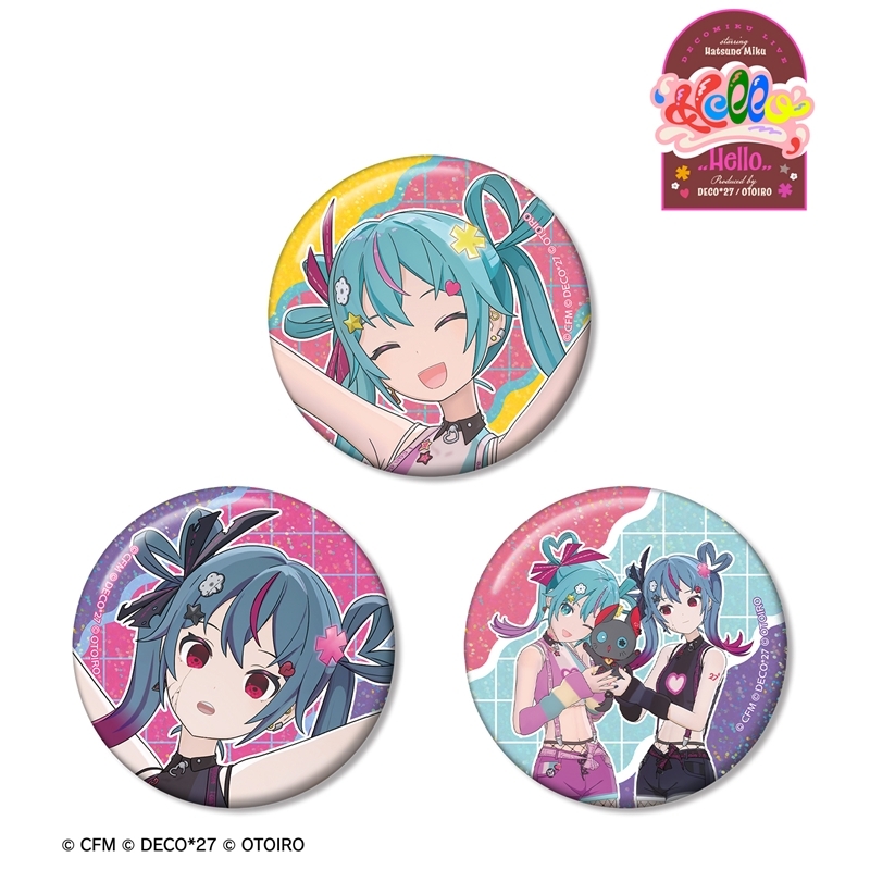 [Pre-order] DecoMiku LIVE starring Hatsune Miku 『Hello』 Produced by DECO*27 / OTOIRO DecoMiku & NeenYa Hologram Can Badge 3 Set