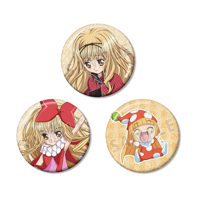 [Pre-order] "Shugo Chara!" Mashiro Rima & Clown Drop & Kusukusu Glitter Can Badge 3 Set