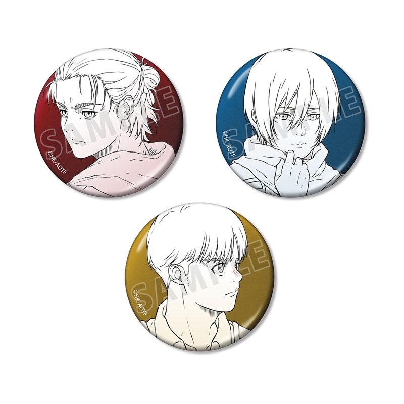 [Pre-order] "Attack on Titan" Eren & Mikasa & Armin Metallic Can Badge 3 Set