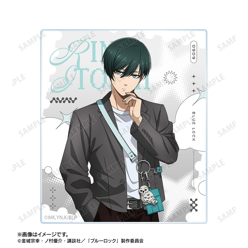 [Pre-order] "Blue Lock" Original Illustration Itoshi Rin Monotone Street Fashion Ver. Acrylic Card 2 Set