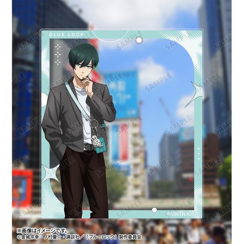 [Pre-order] "Blue Lock" Original Illustration Itoshi Rin Monotone Street Fashion Ver. Acrylic Card 2 Set