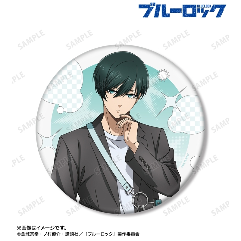 [Pre-order] "Blue Lock" Original Illustration Itoshi Rin Monotone Street Fashion Ver. Big Can Badge