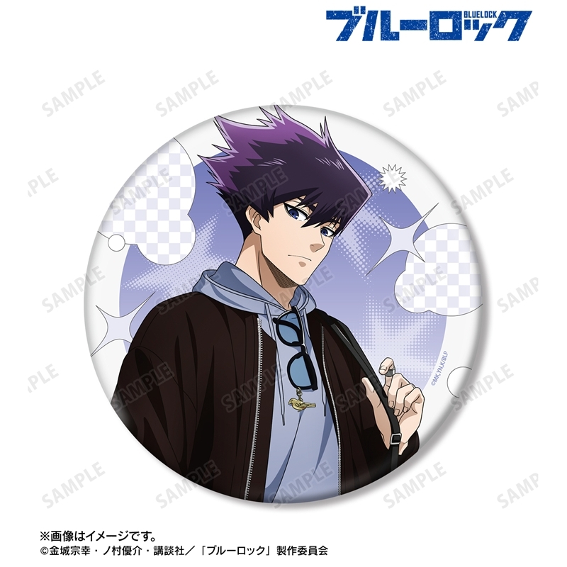 [Pre-order] "Blue Lock" Original Illustration Karasu Tabito Monotone Street Fashion Ver. Big Can Badge