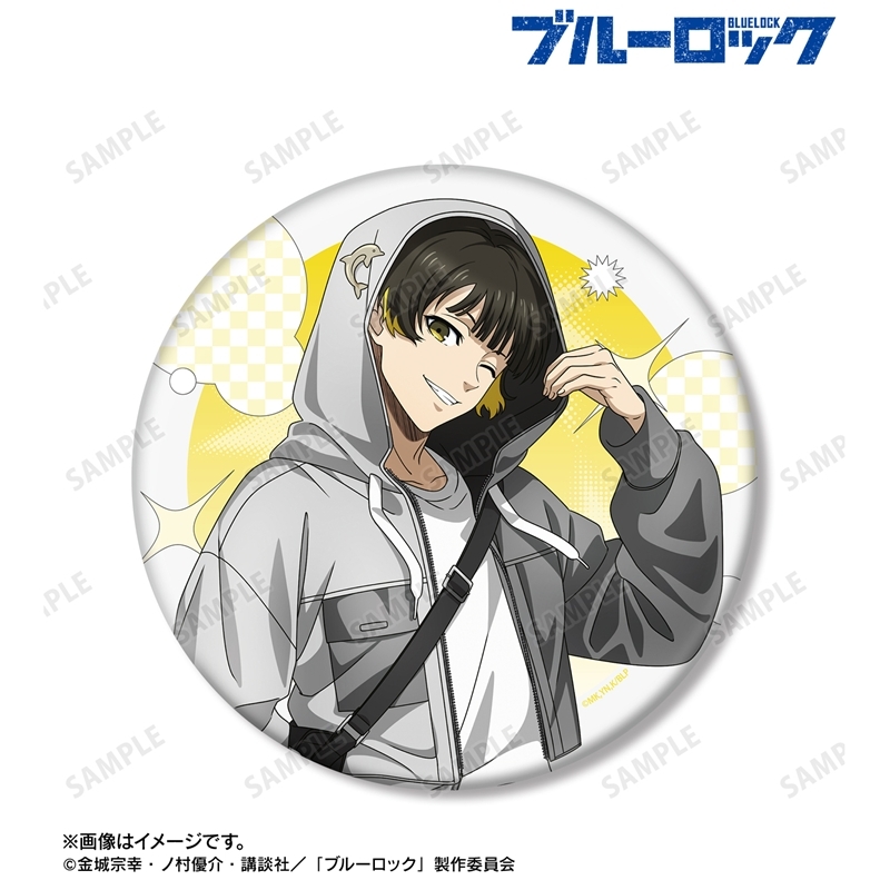 [Pre-order] "Blue Lock" Original Illustration Bachira Meguru Monotone Street Fashion Ver. Big Can Badge