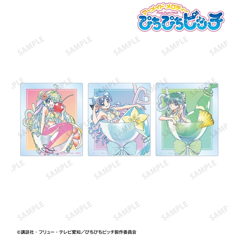 [Pre-order] "Mermaid Melody Pichi Pichi Pitch" Original Illustration Cocktail Glass Ver. Ani-Art Clear Label Acrylic Card 3 Set Ver. B