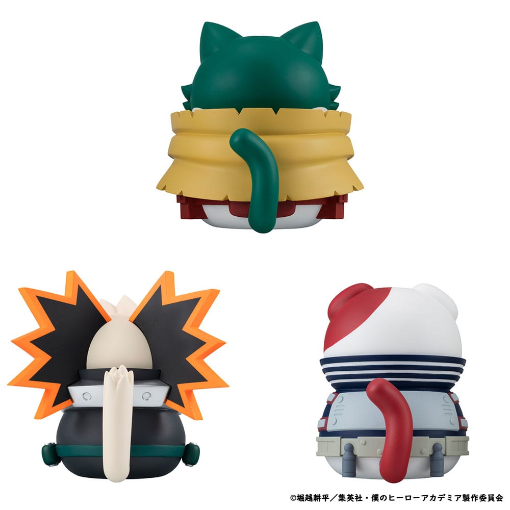 My Hero Academia Mega Cat Project Nyanto! The Big Heroaca Cats Series Trading Figure 3-Pack Izuku Midoriya & Katsuki Bakugo & Shoto Todoroki 12 cm