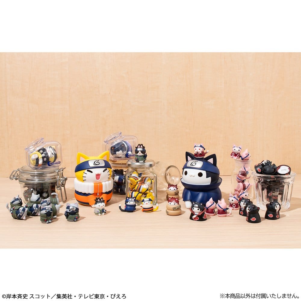 Naruto Mega Cat Project Minifigures 3 cm Nyaruto! Cats of Konoha Village Reboot Blind Box Display (8) (Repeat)