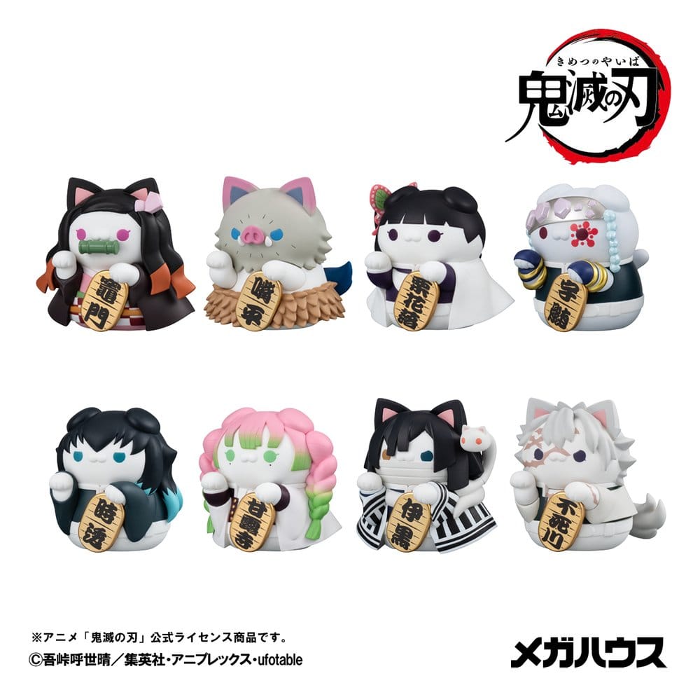 Demon Slayer: Kimetsu no Yaiba Mega Cat Project Minifigures 6 cm Demon Slayer Fortune Cats ver. 02 Blind Box Display (8) (Repeat)