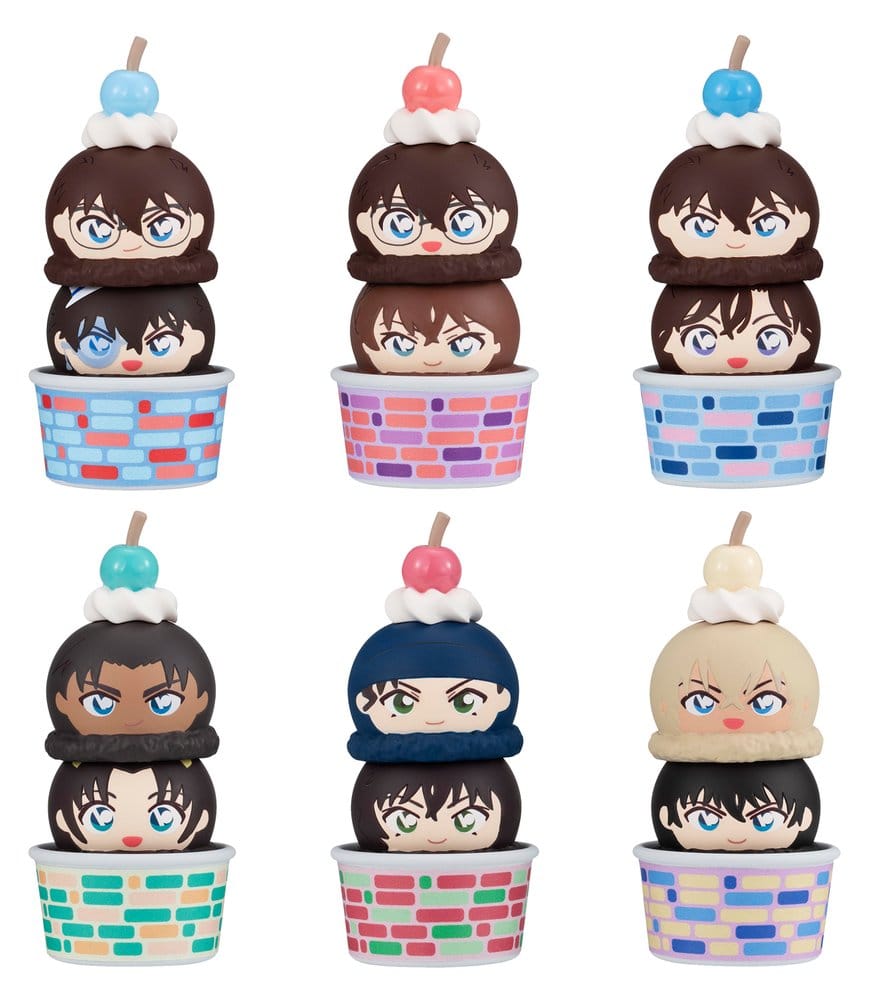 Detective Conan Tsumichen Stack up &amp; Change Mini Figures 8 cm Blind Box Assortment (6) (with gift)