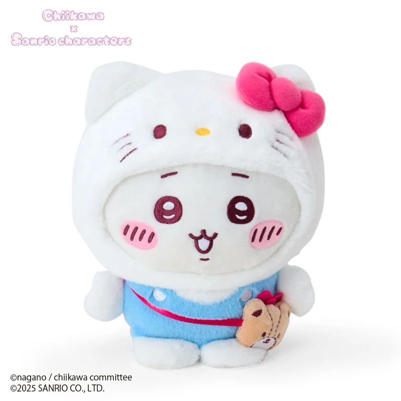 [Pre-order] "Chiikawa x Sanrio " Chiikawa Plush Toy - Chiikawa x Hello Kitty