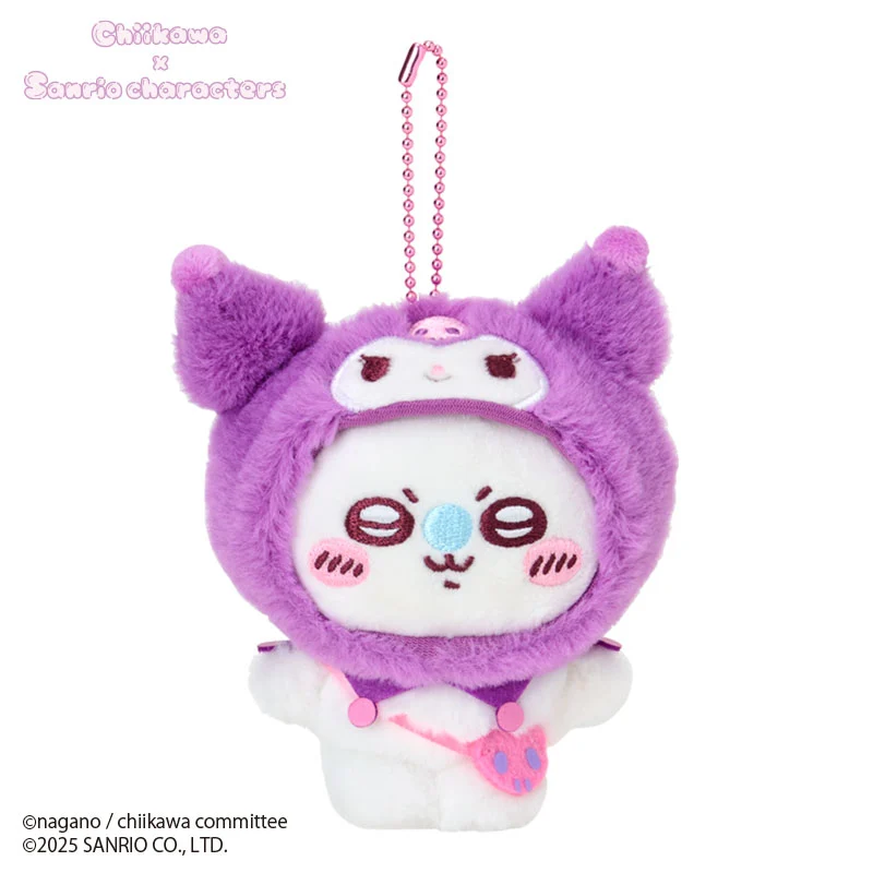 [Pre-order] "Chiikawa x Sanrio " Chiikawa Mascot Plush - Momonga x Kuromi