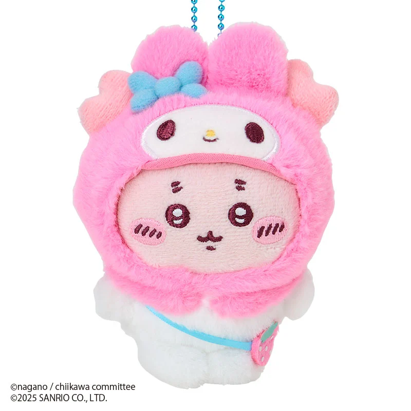 [Pre-order] "Chiikawa x Sanrio " Chiikawa Mascot Plush - Furuhonya x My Melody