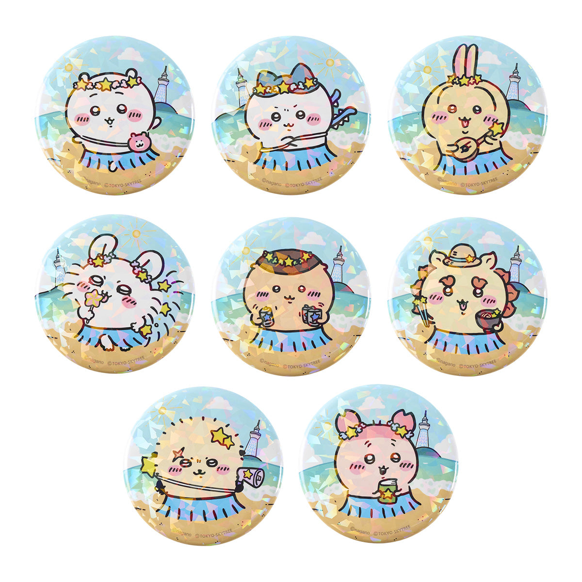 [Pre-order] Chiikawa Movie Chiikawa☆Starry Skytree(R) and Secret Island Trading Hologram Can Badge