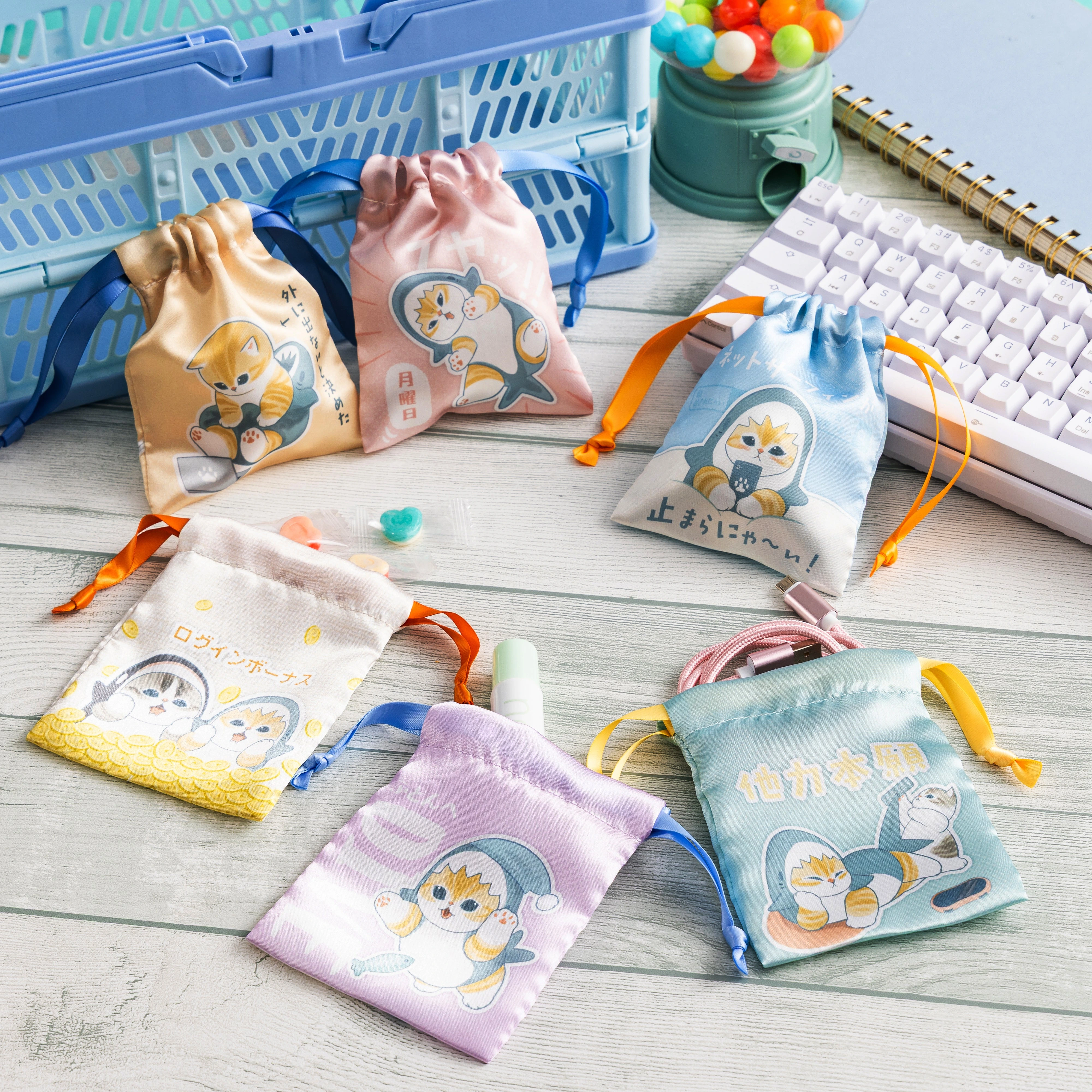 [Pre-order] mofusand Lazy time at home! - Trading Mini Drawstring Bags (6 types in total)