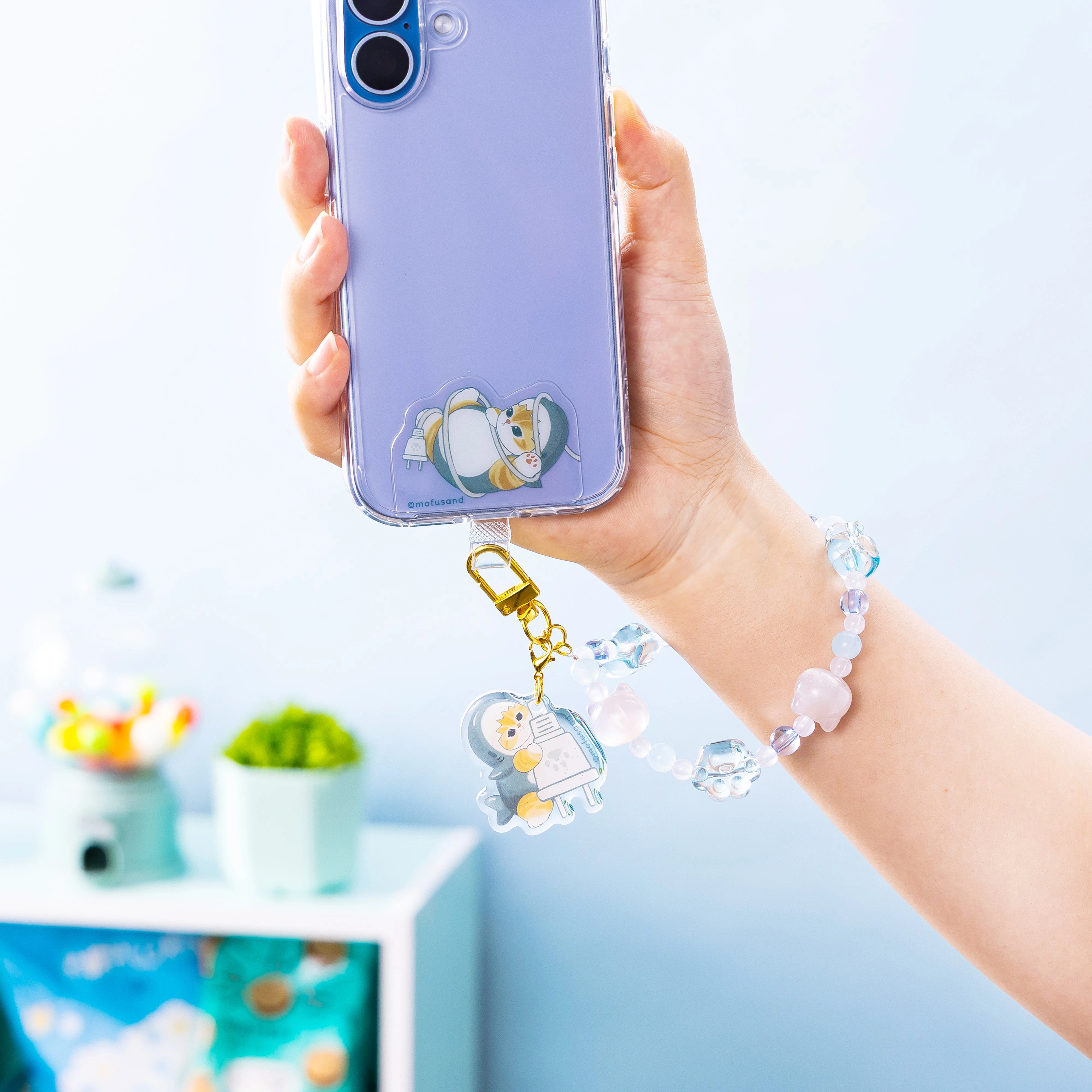 [Pre-order] mofusand Lazy time at home! - Phone tab with beaded strap