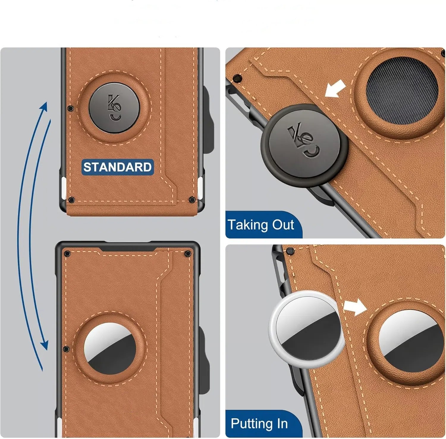 🔥✨Wallet for Men - With Pop Up Aluminum Case Money Clip Slim Leather Slots Credit Card Holder RFID Blocking Bifold Minimalist Wallet