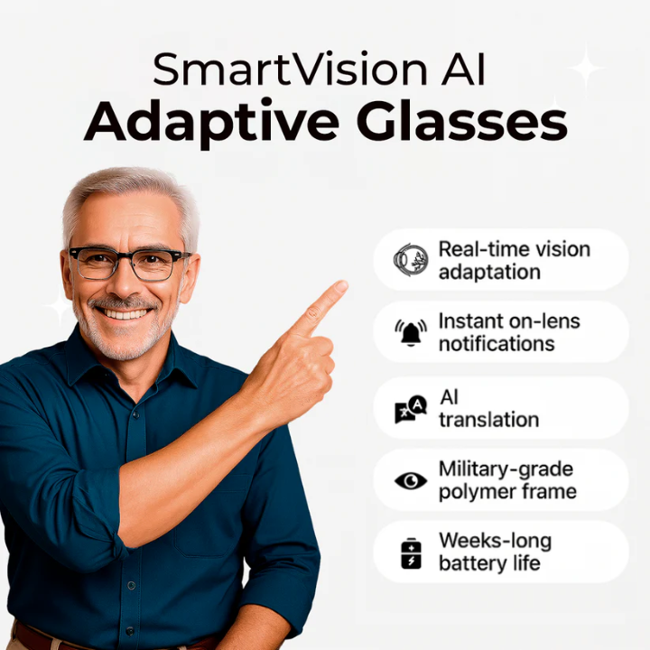 🎁55% OFF TODAY ONLY & FREE SHIPPING🎁 SmartVision AI-Powered Adaptive Glasses