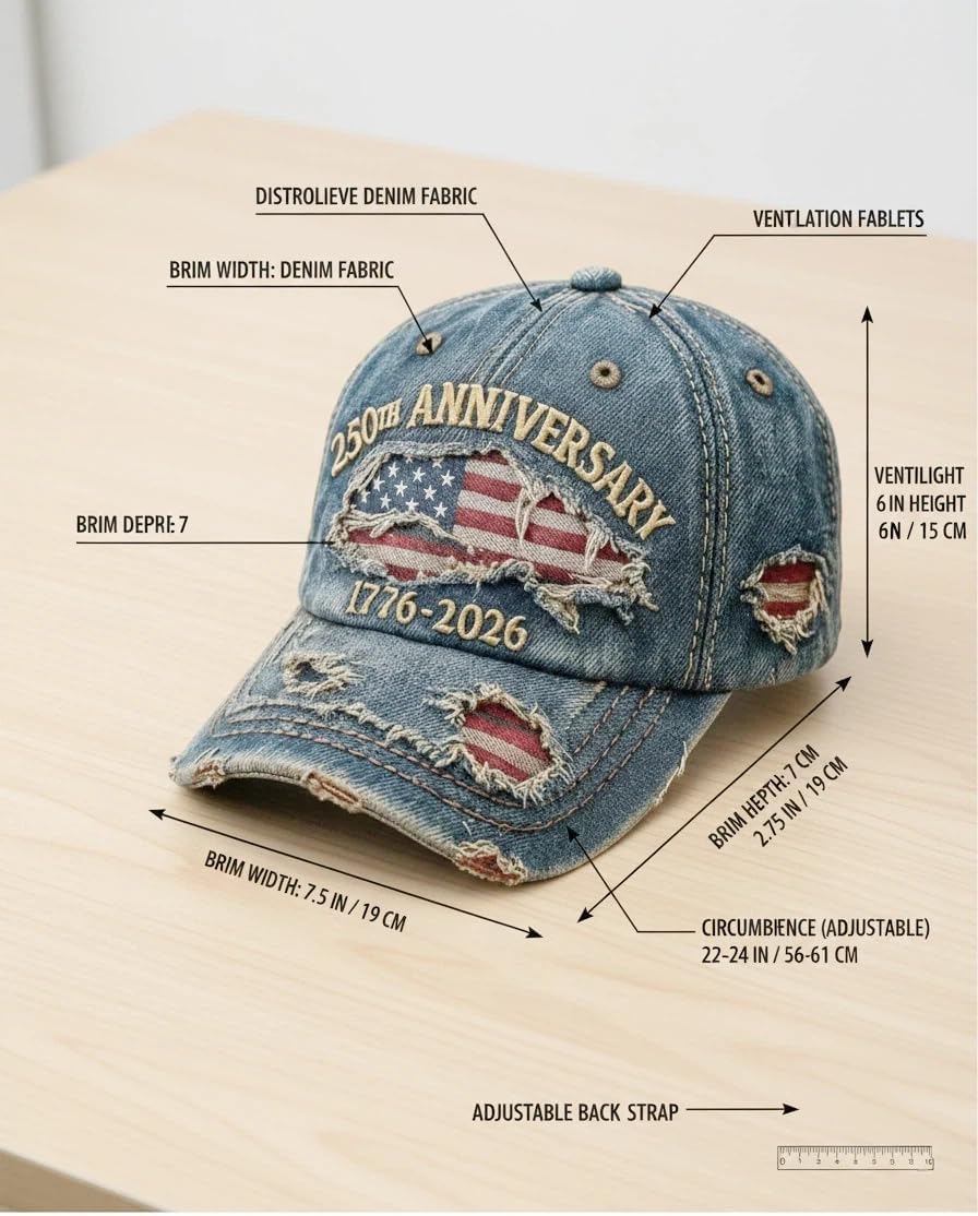 USA 250th Anniversary Eagle Hat – Patriotic Baseball Cap