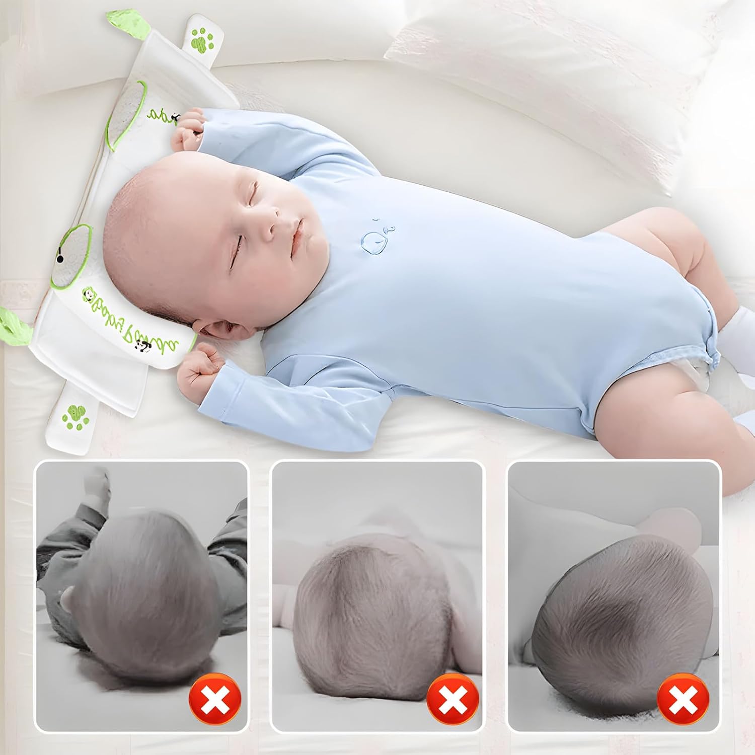 Baby Soft Cotton Breathable Head and Neck Support Shaping Pillow