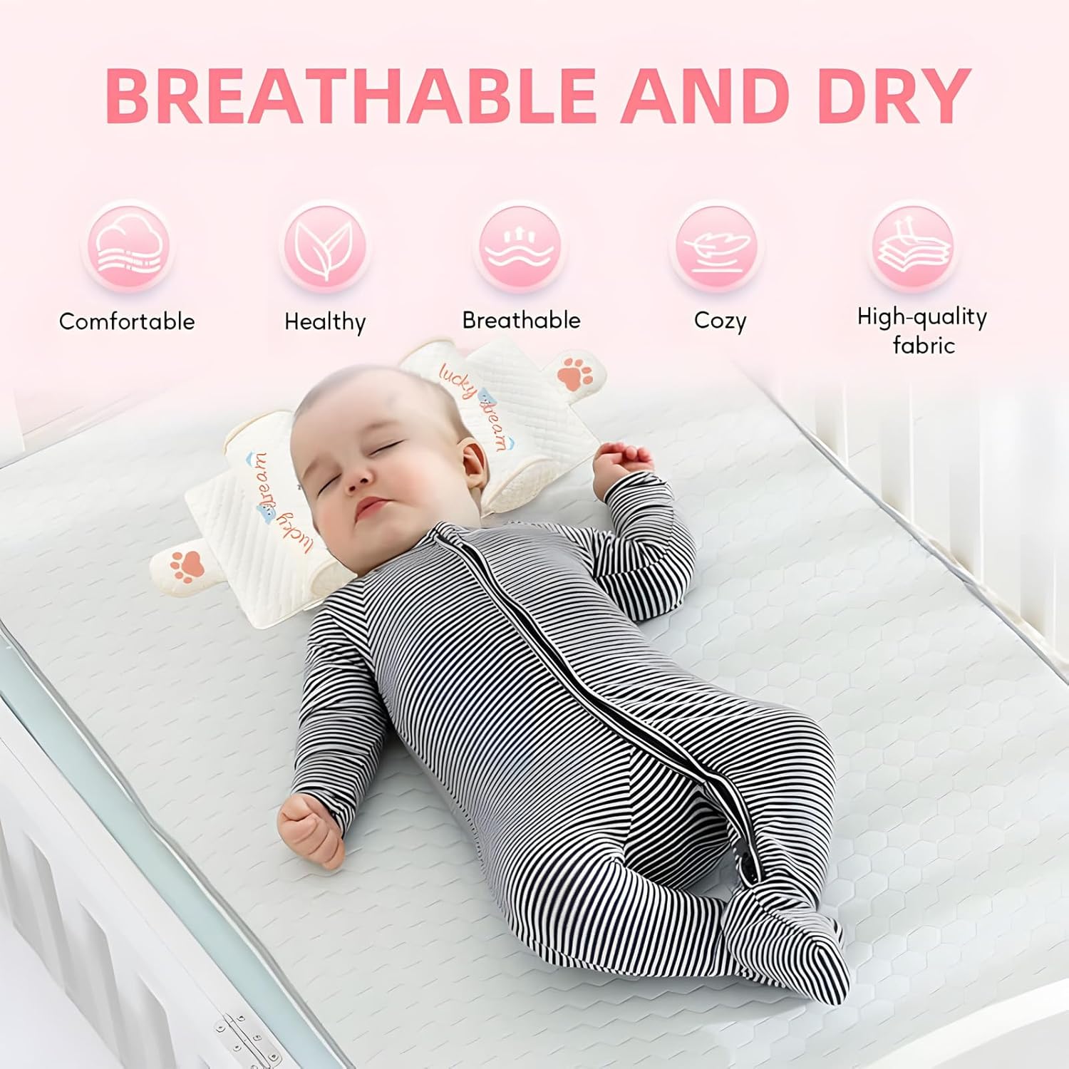 Baby Soft Cotton Breathable Head and Neck Support Shaping Pillow