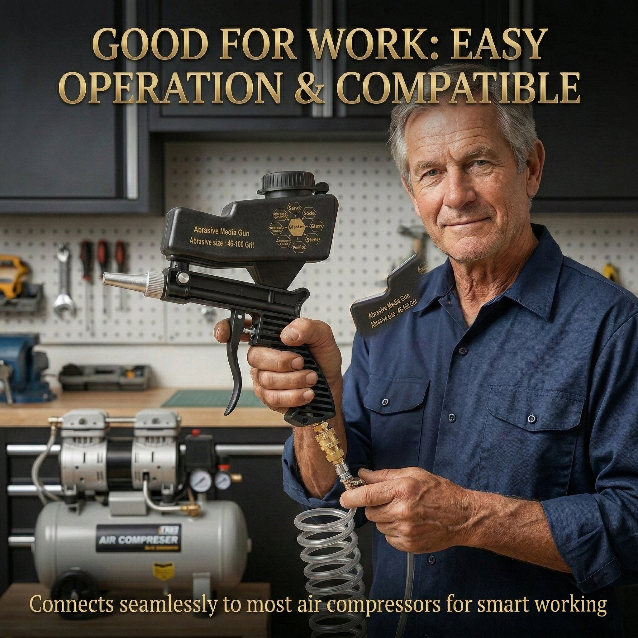 Heavy Duty Sand Blaster Gun For Rust And Paint Removal