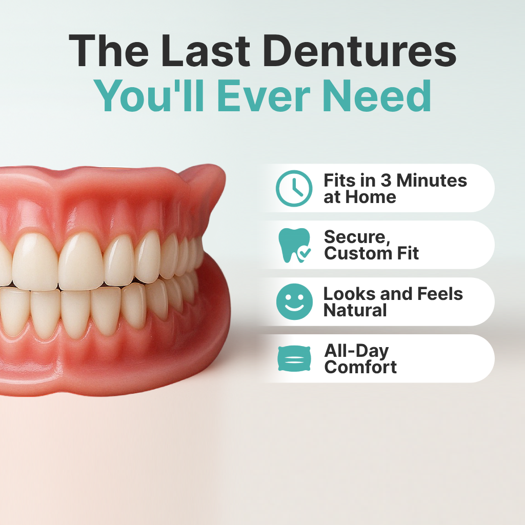 🌟Ends Today: 67% OFF! Medazy™ Custom🌟-Fit Full Functional Dentures Make you more confident