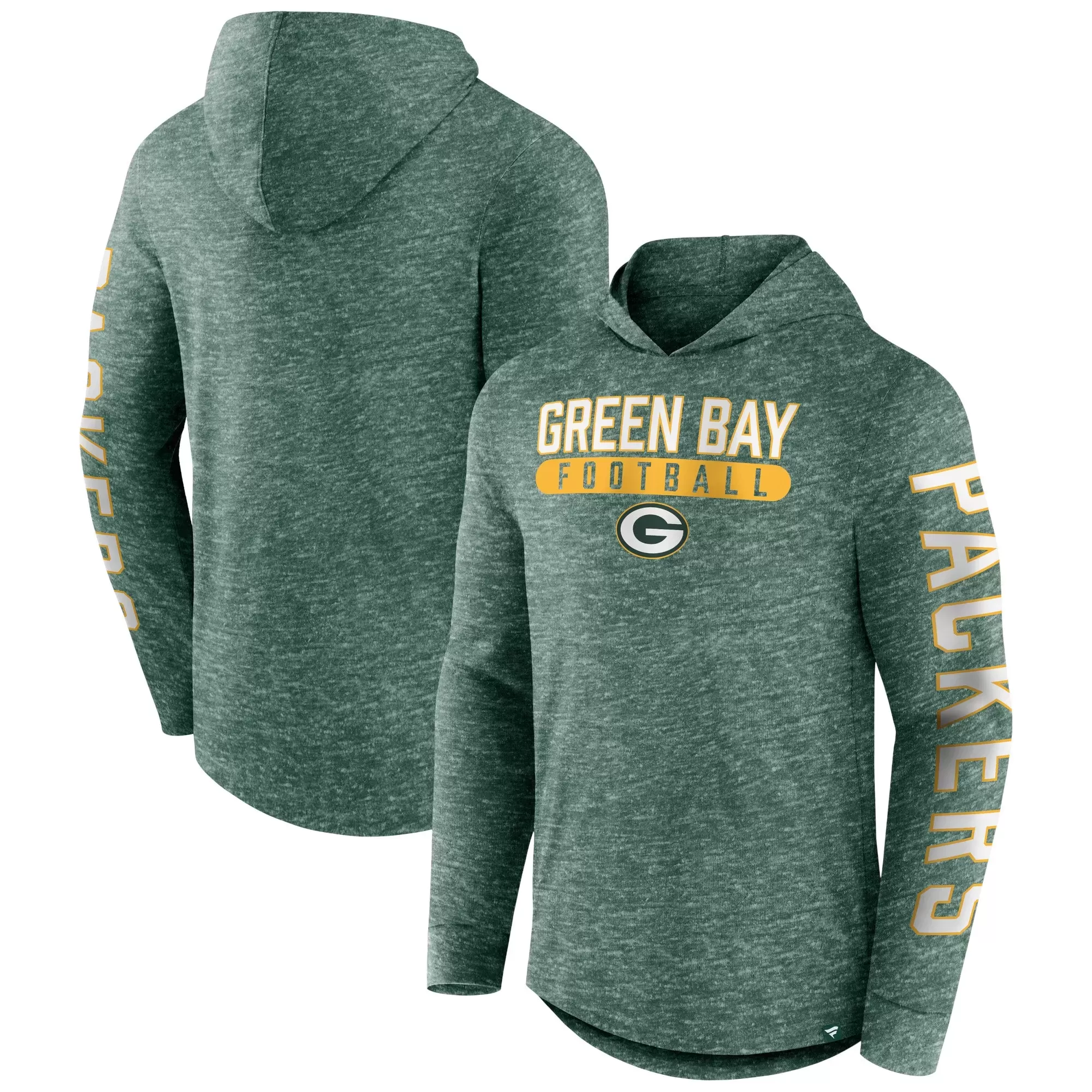 Green Bay Packers Fanatics Branded Pill Stack Long Sleeve Hoodie T-Shirt -  Heather Green