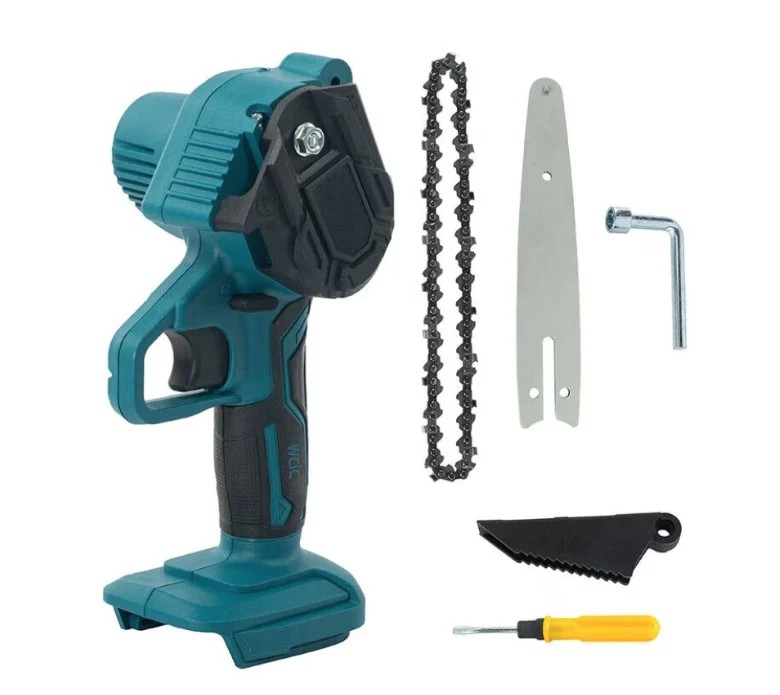 Piła łańcuchowa 20 CM Blade, 700 W przenośna elektryczna piła łańcuchowa/piła, 48 V, 2 baterie