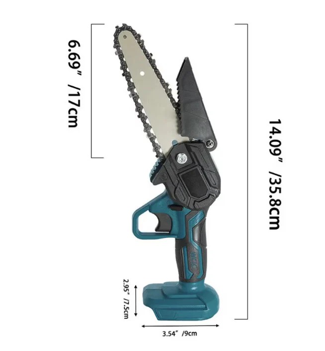 Piła łańcuchowa 20 CM Blade, 700 W przenośna elektryczna piła łańcuchowa/piła, 48 V, 2 baterie