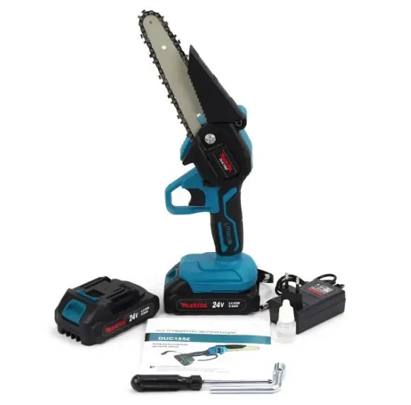 Piła łańcuchowa 20 CM Blade, 700 W przenośna elektryczna piła łańcuchowa/piła, 48 V, 2 baterie