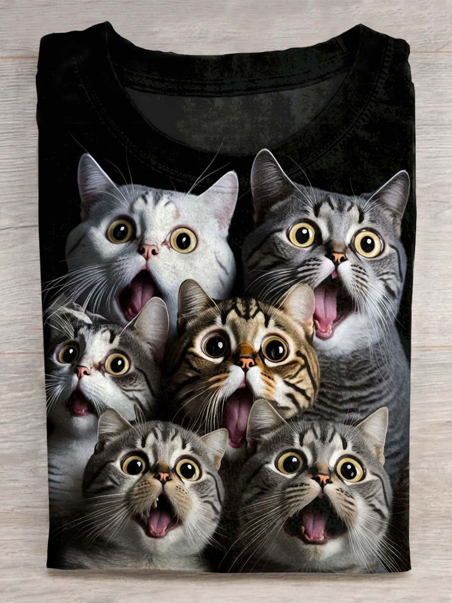 cute Funny Cat Art Print T-shirt