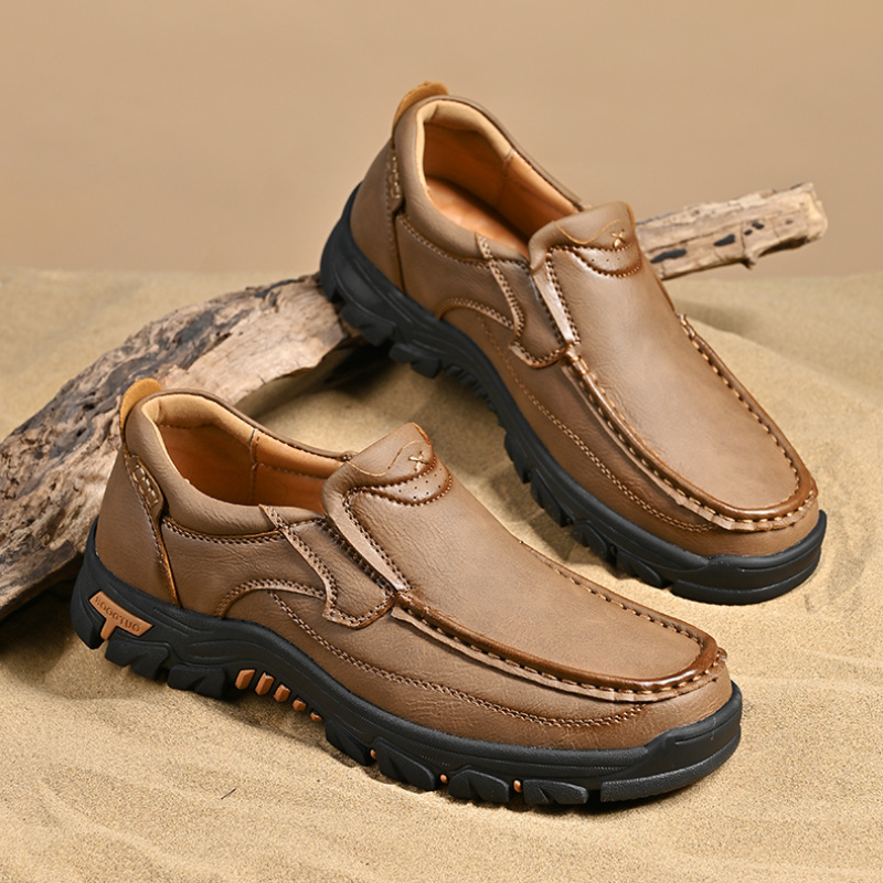 Men's Non-slip Walking Leather Lightweight Breathable Casual Loafers