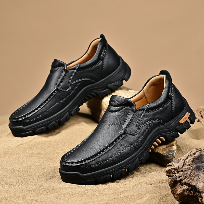 Men's Non-slip Walking Leather Lightweight Breathable Casual Loafers