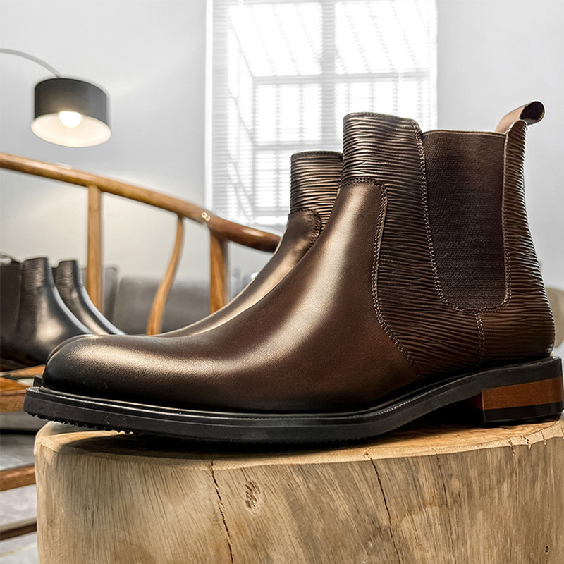 New Arrival Men's Full-Grain Leather Chelsea Boots