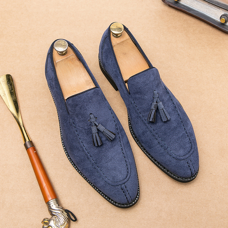 Suede Fashion Tassel Purple Loafers