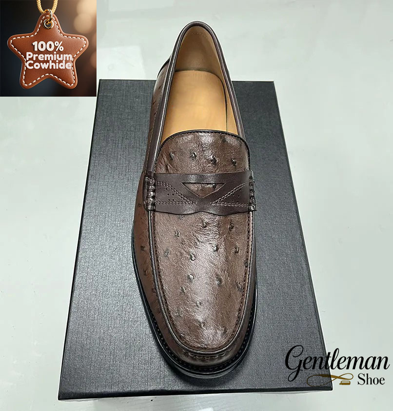 2025 New men's first layer leather casual simple versatile loafers