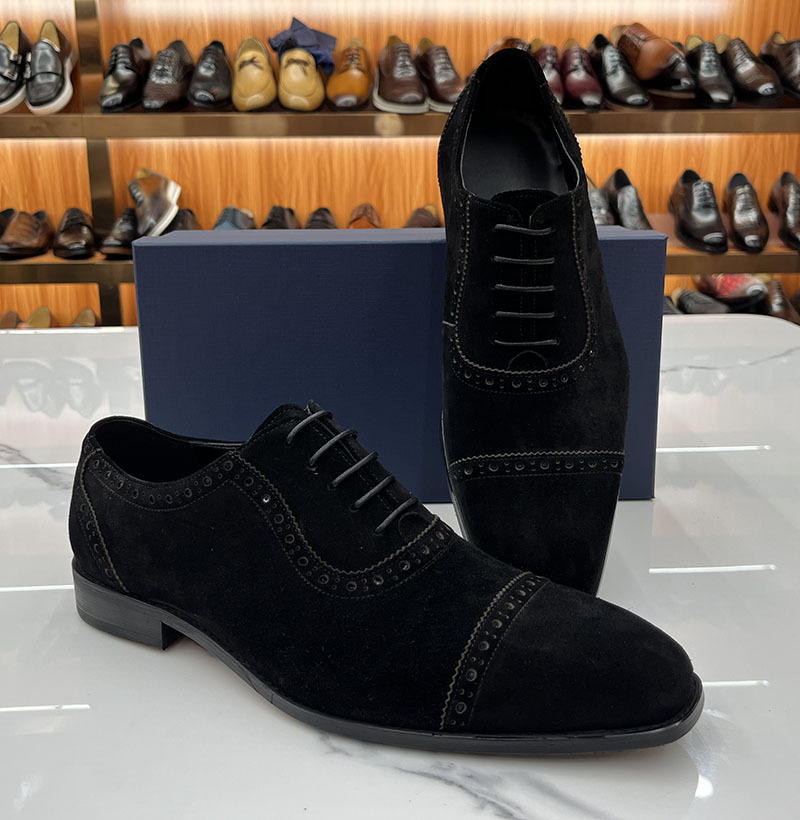 Vintage Suede Genuine Leather Handmade Dress Oxford Shoes