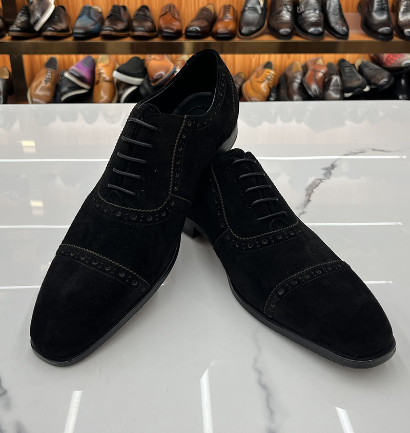 Vintage Suede Genuine Leather Handmade Dress Oxford Shoes