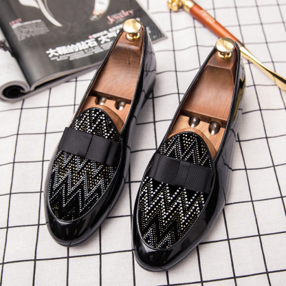 British Style Pointed Leather Wedding Shoes