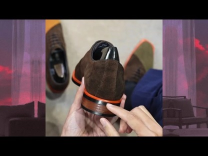 Men's Two-Tone Suede Dress Shoes - Italian-Style Contrast Brown Oxfords for Formal & Casual Wear