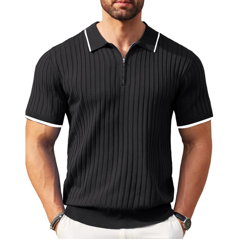 GUYSTEP™- Rib Knit Polo Shirt