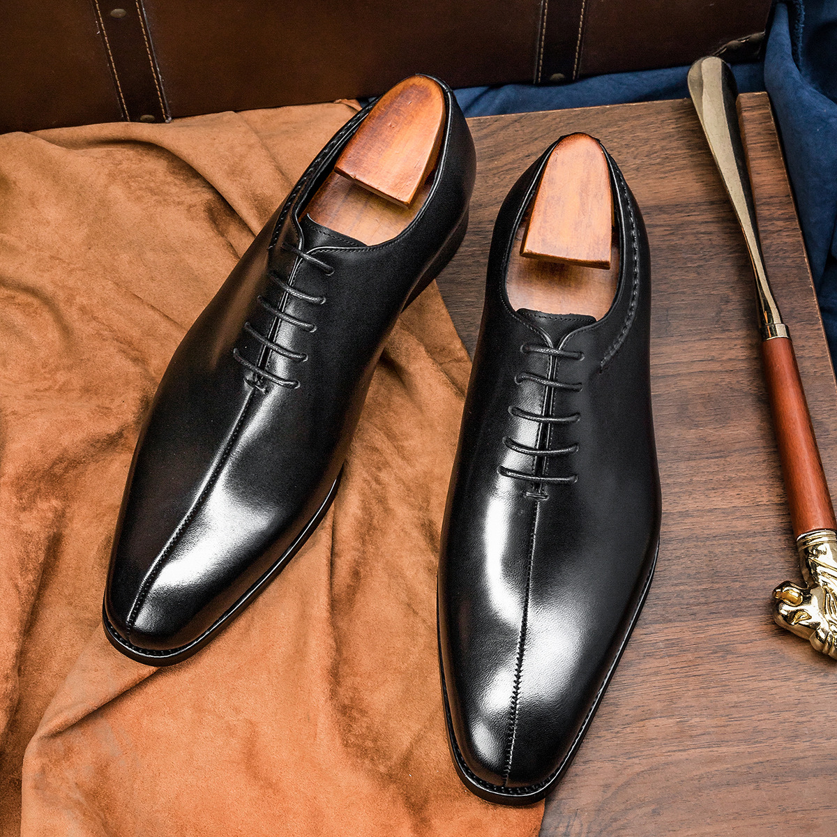 Men's Genuine Leather British-Style Business Oxford Shoes