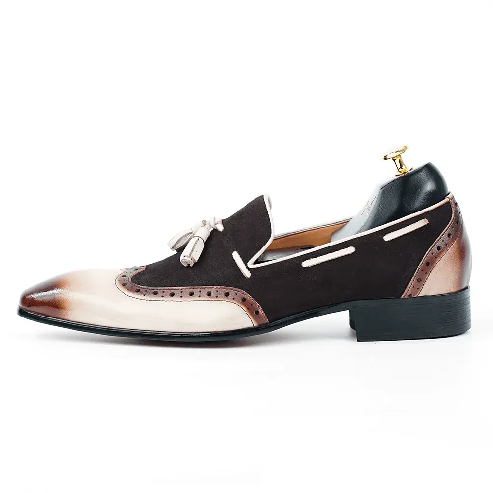 [Copy]British style carved brogue men's high-end embroidery craft genuine leather business formal leather shoes