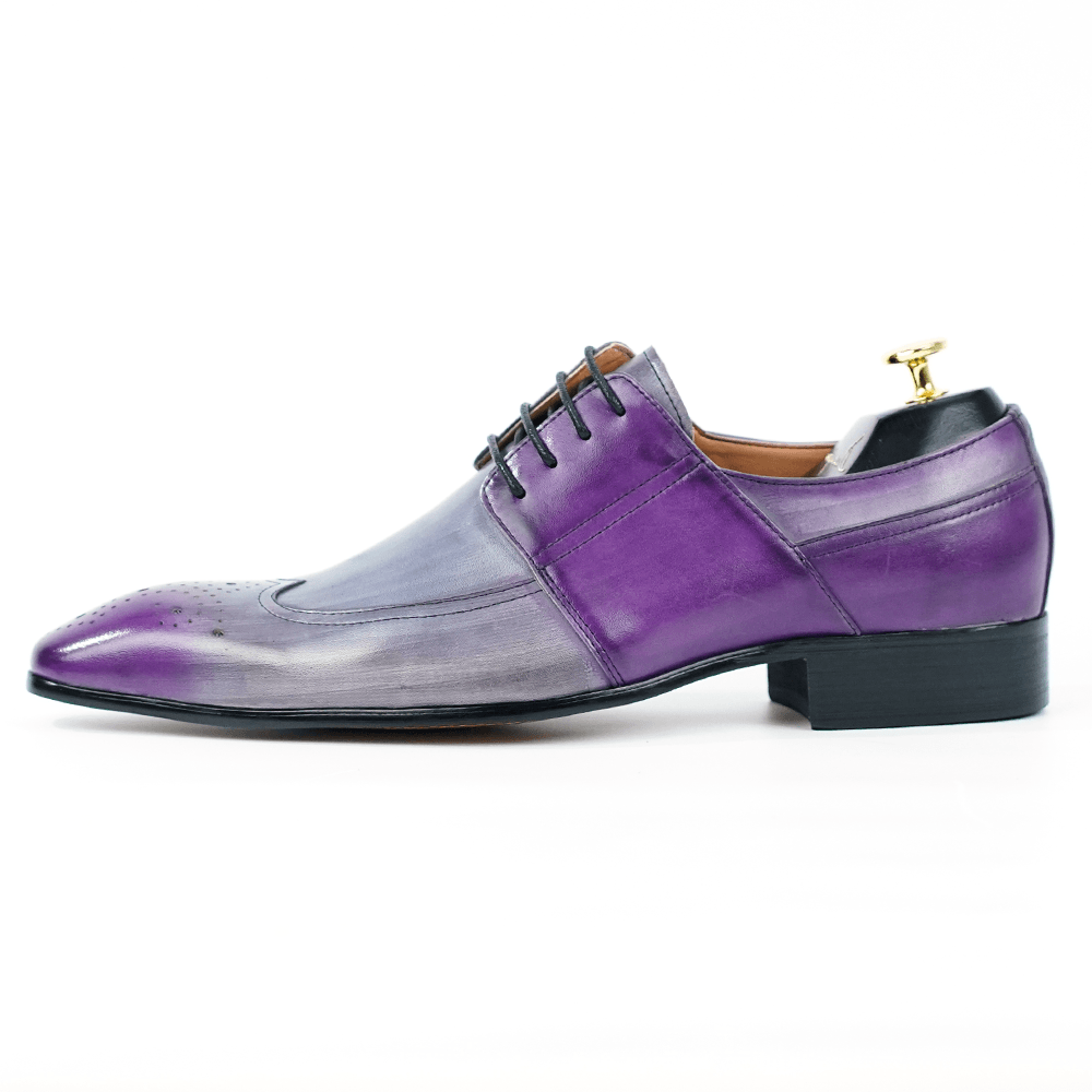 Lilac leather derby shoes