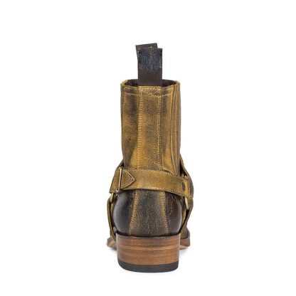 Brown buckled boots